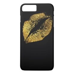 Gold Glitter Lips #3 iPhone 7 Plus Case