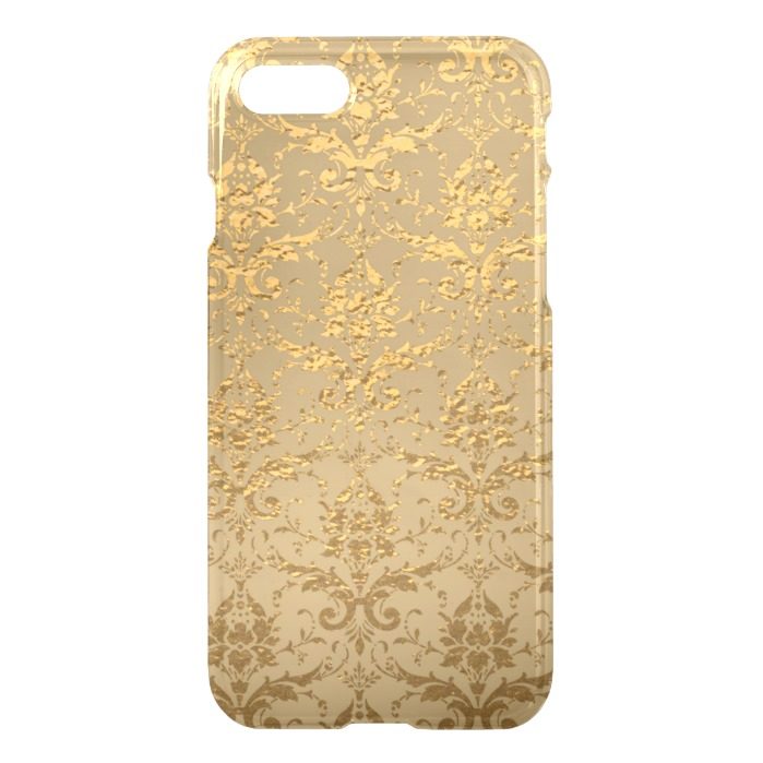 Gold Metallic Damask Beige iPhone 7 Case