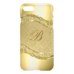 Gold Metallic Look With Diamonds Pattern iPhone 7 Case