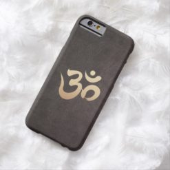 Gold Om Symbol Faux Leather iPhone 6 Case