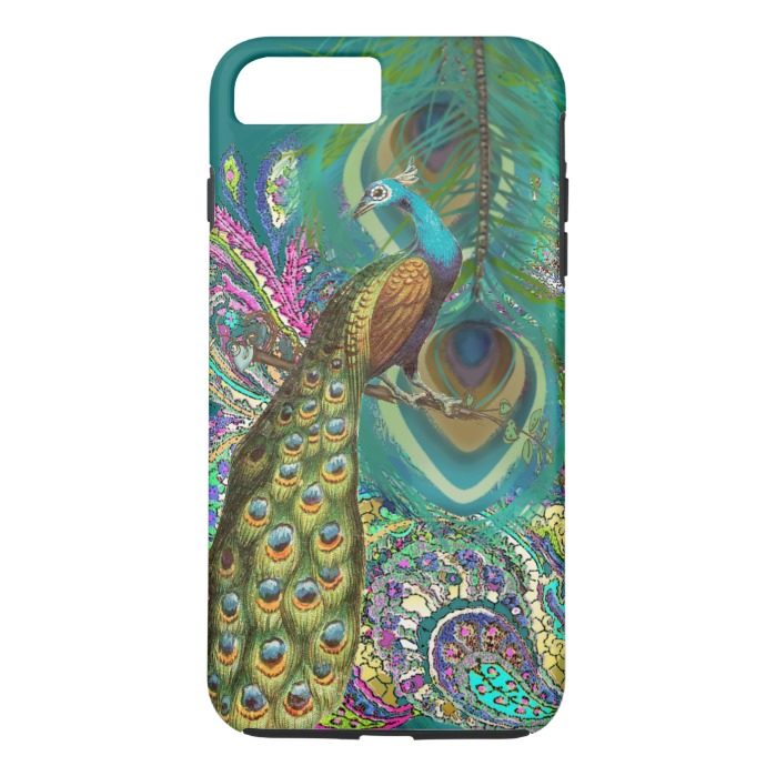 Gold Paisley Peacock & Feather iPhone 7 Plus Case
