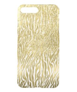 Gold Sparkle Faux Glitter Zebra Print iPhone 7 Plus Case
