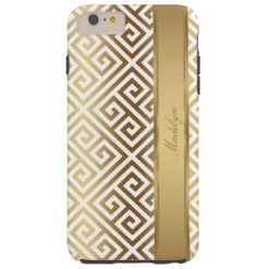 Gold Tone Greek Key Pattern Tough iPhone 6 Plus Case