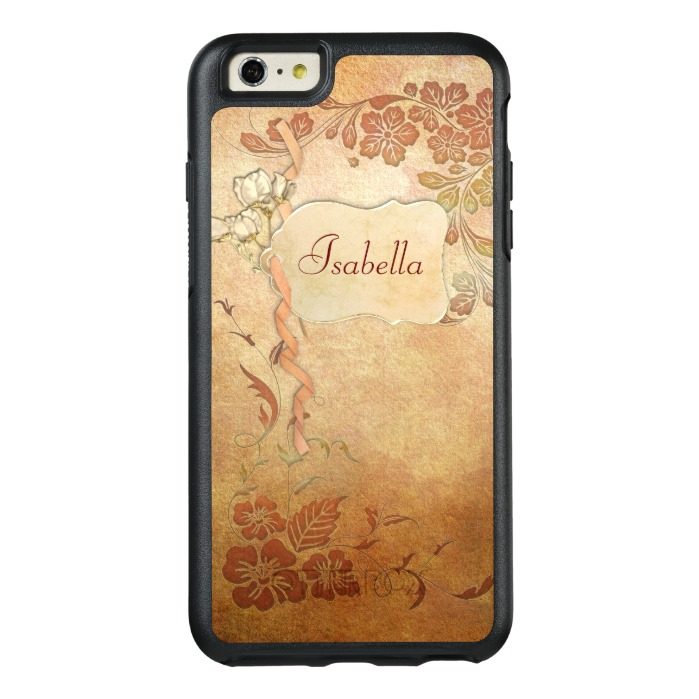 Gold Vintage Style Personalized Floral OtterBox iPhone 6/6s Plus Case