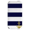 Gold anchor nautical stripes iPhone 6/6s wallet case