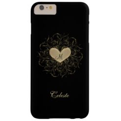 Golden Heart Monogram iPhone 6 Plus Case
