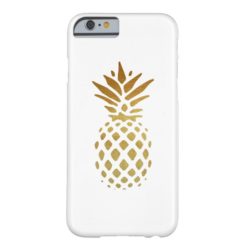 Golden Pineapple Fruit in Gold Barely There iPhone 6 Case