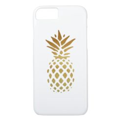 Golden Pineapple Fruit in Gold iPhone 7 Case