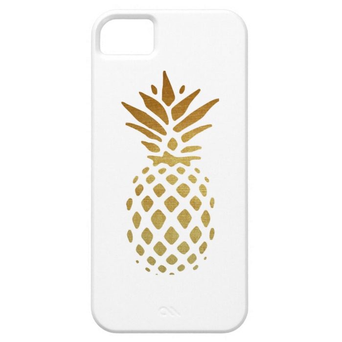 Golden Pineapple Fruit in Gold iPhone SE/5/5s Case