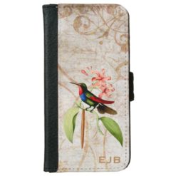 Golden Tailed Sapphire Hummingbird Wallet Phone Case For iPhone 6/6s