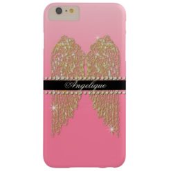 Golden n Diamond Jewel Look Angel Wings Bling Barely There iPhone 6 Plus Case