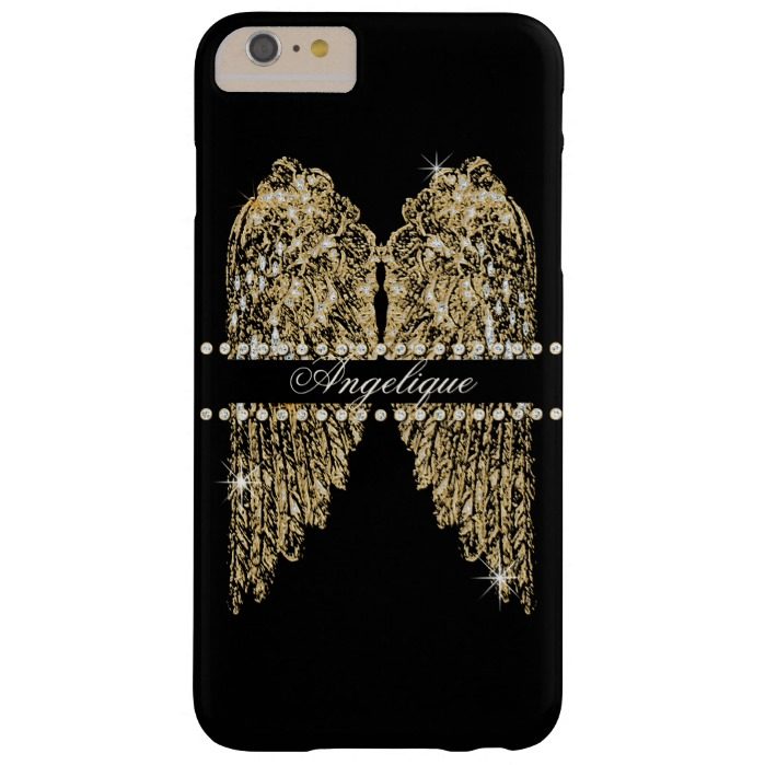 Golden n Diamond Jewel Look Angel Wings Bling Barely There iPhone 6 Plus Case