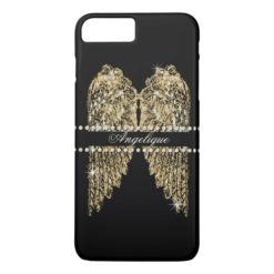 Golden n Diamond Jewel Look Angel Wings Bling iPhone 7 Plus Case