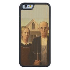 Grant Wood American Gothic Fine Art Painting Carved Maple iPhone 6 Bumper Case