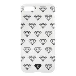 Graphic Diamond Initial Monogram Clear iPhone Case