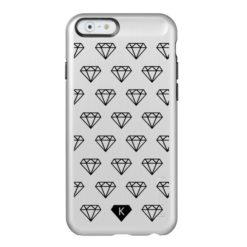 Graphic Diamond Initial Monogram Silver Case