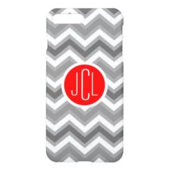 Gray & White Chevron Zigzag Geometric Pattern iPhone 7 Plus Case
