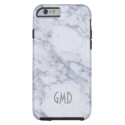 Gray & White Marble Stone Print Tough iPhone 6 Case