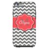 Gray and Coral Chevron Phone Case