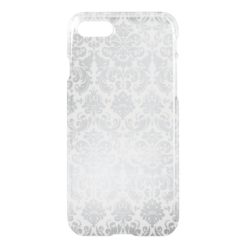 Gray and White Elegant Damask Pattern iPhone 7 Case