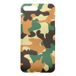 Green Brown Yellow Camo Camouflage Pattern Clearly iPhone 7 Plus Case