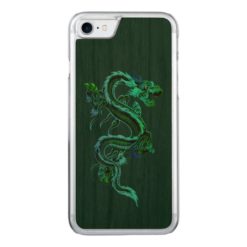 Green Dragon Wooden iPhone 6 Carved iPhone 7 Case