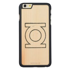 Green Lantern Symbol BW Carved Maple iPhone 6 Plus Case