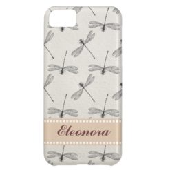 Grey Dragonfly Pattern iPhone 5C Cover
