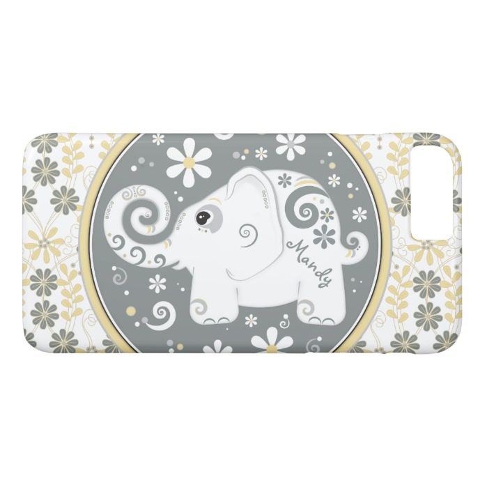 Grey Yellow White Elephant Floral iPhone 6 case