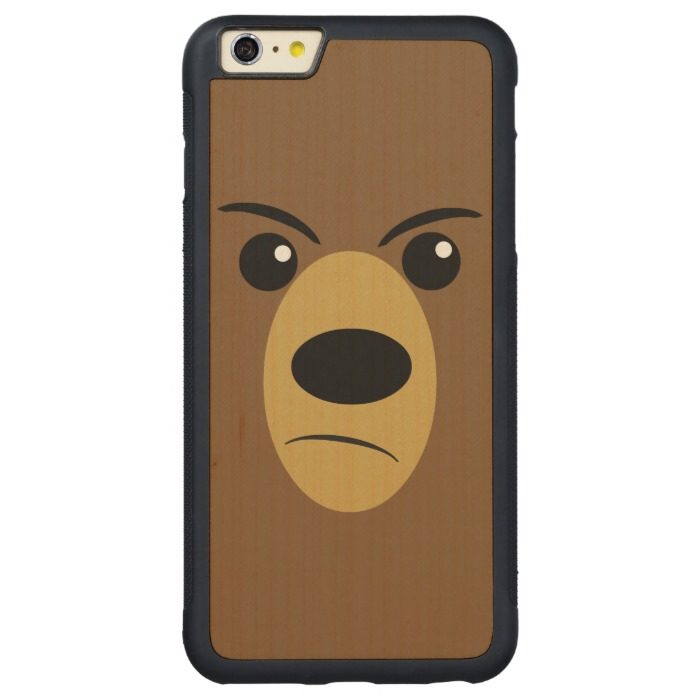Grumpy Bear Face Carved Maple iPhone 6 Plus Bumper Case