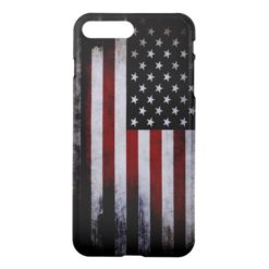 Grunge Black American Flag iPhone 7 Plus Case