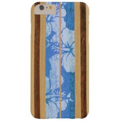 Haleiwa Surfboard Hawaiian Faux Wood Barely There iPhone 6 Plus Case