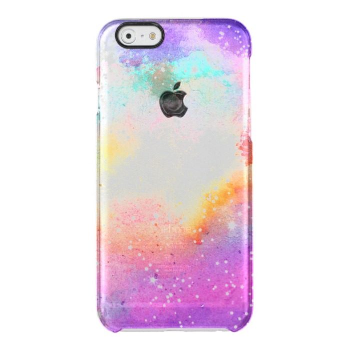 Hand painted pastel watercolor nebula galaxy stars clear iPhone 6/6S case