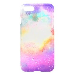 Hand painted pastel watercolor nebula galaxy stars iPhone 7 case