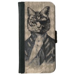 Harlequin Cat Grunge Wallet Phone Case For iPhone 6/6s