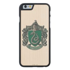 Harry Potter | Slytherin Crest Green Carved Maple iPhone 6 Slim Case