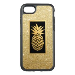 Hawaiian Pineapple Modern Gold Glitter OtterBox Symmetry iPhone 7 Case