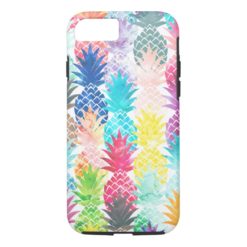 Hawaiian Pineapple Pattern Tropical Watercolor iPhone 7 Case