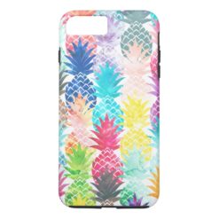Hawaiian Pineapple Pattern Tropical Watercolor iPhone 7 Plus Case