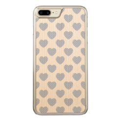 Hearts of Baby Blue Roses in Offset Rows Pattern Carved iPhone 7 Plus Case
