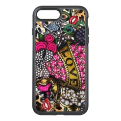 Hippie Love Roses Fancy Phone OtterBox Symmetry iPhone 7 Plus Case