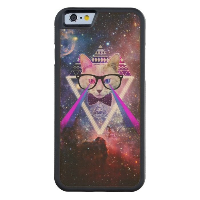 Hipster galaxy cat Carved maple iPhone 6 bumper