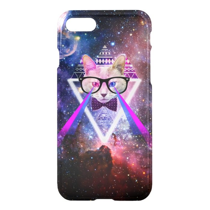 Hipster galaxy cat. iPhone 7 case