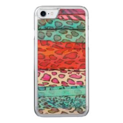 Hipster girly abstract animal print pattern Carved iPhone 7 case
