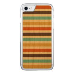 Horizontal Stripes Blue Yellow Red Carved iPhone 7 Case