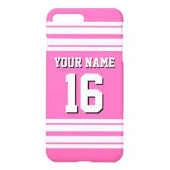 Hot Pink #2 White Team Jersey Custom Number Name iPhone 7 Plus Case
