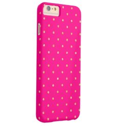 Hot Pink Gold Glitter Small Polka Dots Pattern Barely There iPhone 6 Plus Case