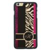 Hot Pink Leopard and Zebra Animal Print Monogram Carved Maple iPhone 6 Plus Case