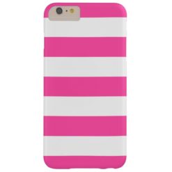 Hot Pink White Stripes Pattern Girly Barely There iPhone 6 Plus Case