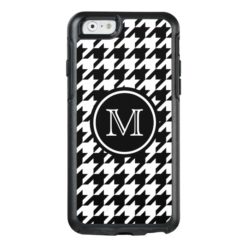 Houndstooth Pattern Black and White Monogram OtterBox iPhone 6/6s Case